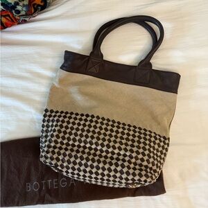 Bottega Veneta Tan and Brown Tote Bag